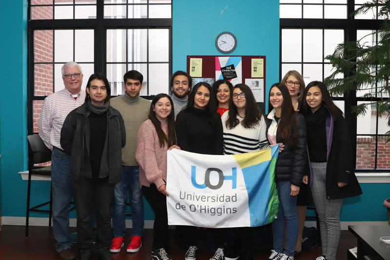 Students from the Universidad de O'Higgins in Chile finish their visit at UD and receive certificates. Ed Kee spoke briefly. Held at the English Learning Institute.