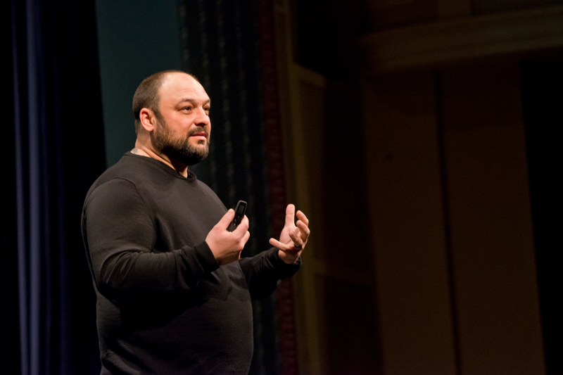 The Speech Limits In Public Life: At The Intersection fo Free Speech and Hate symposium, March 14th, 2019 at Mitchell Hall with speaker and author Christian Picciolini. (Signage was posted stating the photography would be taken.)