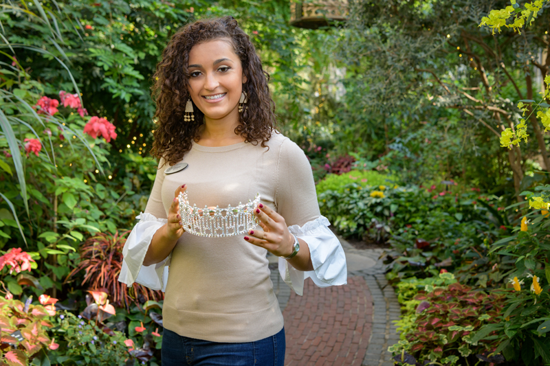 Jolisa Copeman is a recent UD graduate having received a bachelors of science in Environmental Science (Plant and Soil) and a  masters in in Entrepreneurship and Design. She is a design intern with Longwood Gardens helping to prepare plans for their 2019 holiday display and was named "Miss Delaware USA 2019" - (Evan Krape / University of Delaware)