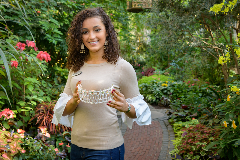 Horn-Copeman-Longwood_Design_Intern-121218 Jolisa Copeman is a recent UD graduate having received a bachelors of science in Environmental Science (Plant and Soil) and a masters in in Entrepreneurship and Design. She is a design intern with Longwood Gardens helping to prepare plans for their 2019 holiday display and was named "Miss Delaware USA 2019" - (Evan Krape / University of Delaware)