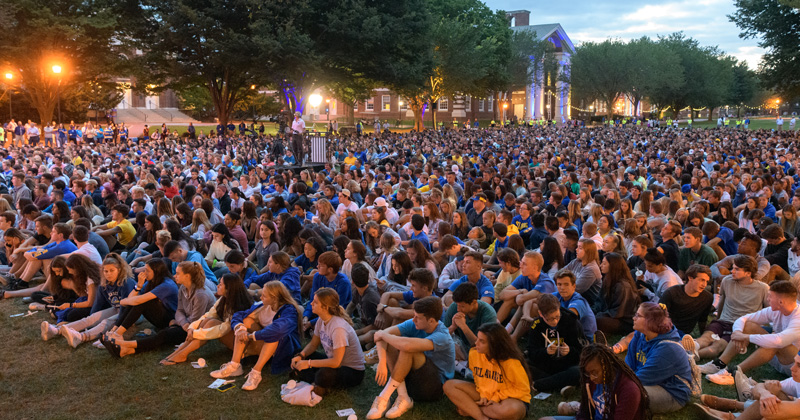 Class of 2023 Twilight Induction Ceremony held on the North Central Green on August 26, 2019.