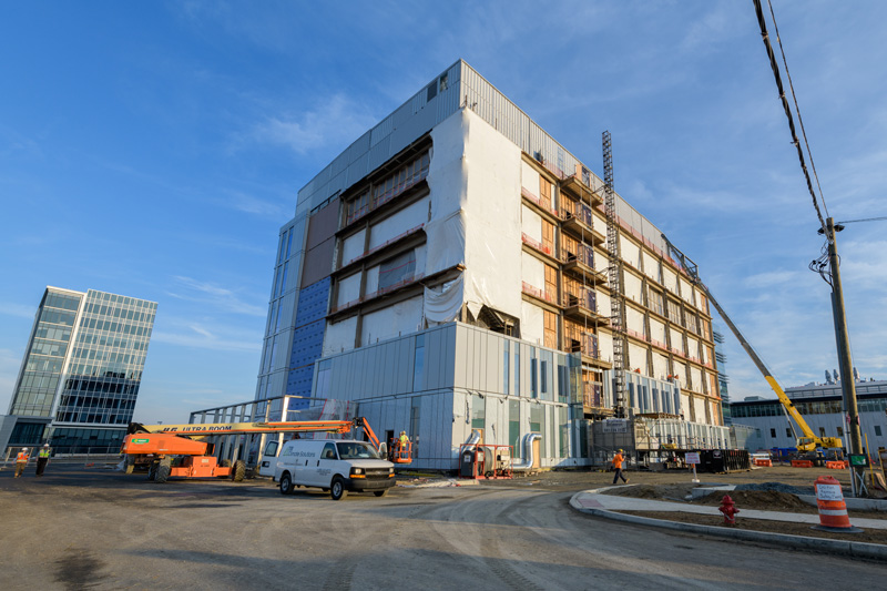 Governor Carney stops by UD's STAR Campus for an update on the construction progress of the Ammon Pinizzotto Biopharmaceutical Innovation Center and brief tour of the construction site. During his visit, the Governor talked with representatives from UD's Research Office, NIIMBL, graduate and doctoral students slated to work in the new building and project managers with Whiting-Turner. - (Evan Krape / University of Delaware)