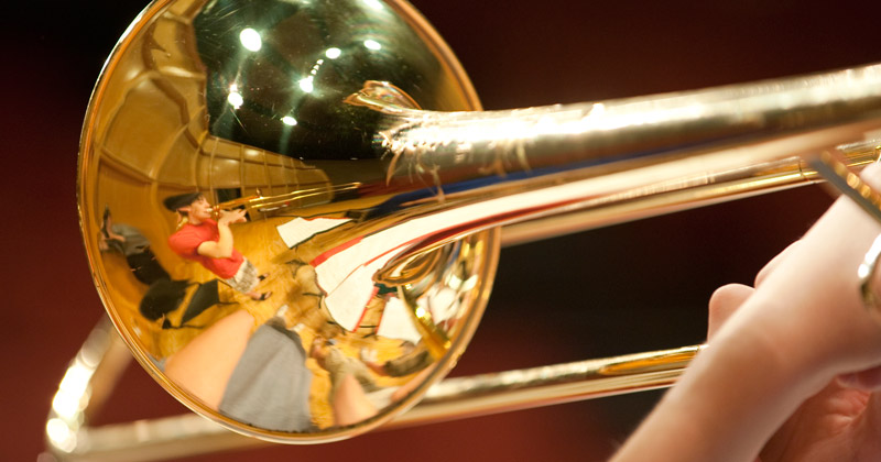 Music_JazzCamp Student playing trombone