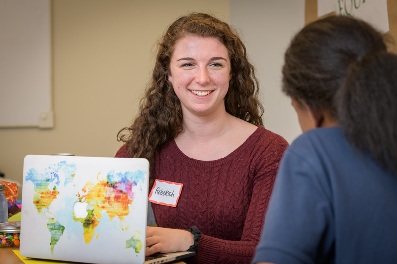 Rebekah Schrier is a senior in the College of Education and Human Development (CEHD) and serves as a human services intern working with the Delaware Center for Justice. - (Evan Krape / University of Delaware)