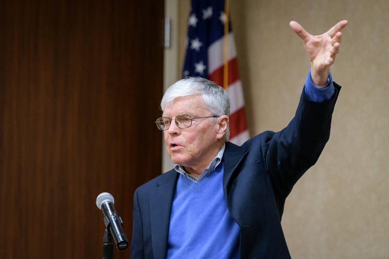UDaily-UDARF-Taggart_Robert-Intellectual_Journey-013119 University of Delaware Association of Retired Faculty (UDARF) "My Intellectual Journey" presentation by Dr. Robert Taggart, associate professor emeritus from the School of Education, previous president of UDARF, and recipient of UD's awards for Excellence in Teaching and Excellence in Advising. - (Evan Krape / University of Delaware)