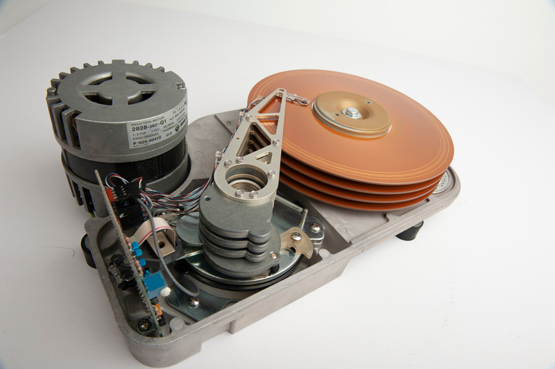 Various historically relevant computer hardware photographed for the Research Magazine. Pictured: Quantum Q2040 34MB 8.0" hard disk drive from about 1983.