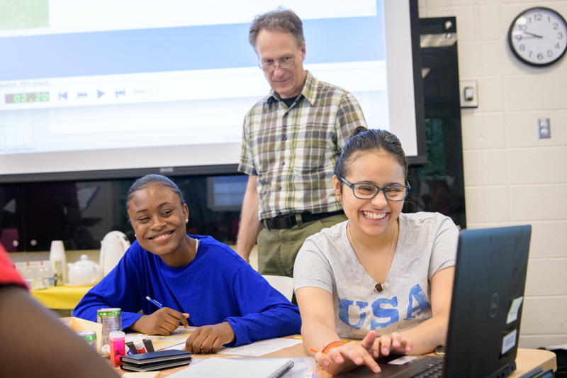 Associate Professor Charles Hohensee, a joint faculty in the School of Education and Mathematics Education Research, is running a summer math program at UD for 15-20 local high school students as part of a $750,000 NSF grant. Photographed for a story in UDaily and to promote his research.