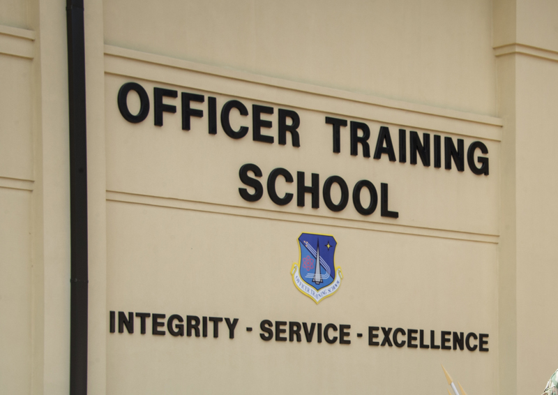 Capt. Riyadh Aljammaly poses in front of Officer Training School,April 30, 2019, at Maxwell Air Force Base, Alabama. Aljammaly immigrated from Iraq after spending his young adult life as a translator for Iraqi and American forces. (U.S. photo by Airman 1st Class Matthew Markivee)