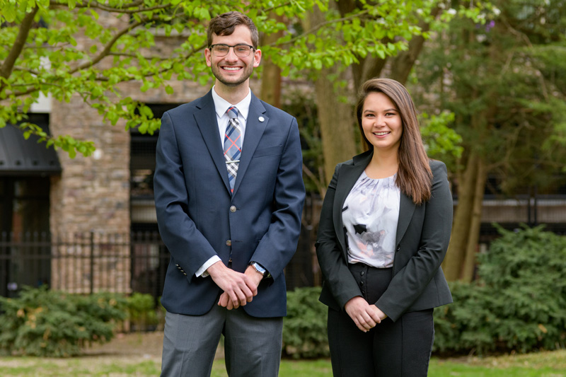 Portraits of the 2019 Warner and Taylor Awards for Outstanding Seniors: Nick Konzelman and Bailey Weatherbee. - (Evan Krape / University of Delaware)
