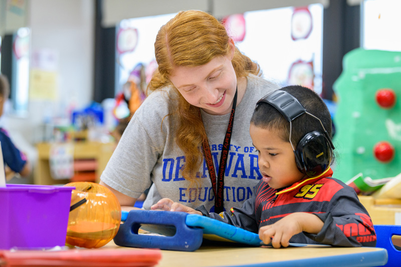 Rebecca Vitelli is a teacher at Colonial District's Colwyck Center and is the 2020 Delaware Teacher of the Year. She received two degrees from the University of Delaware: a Bachelor of Science in early childhood education and Master of Education with a concentration in children with autism and severe disabilities.