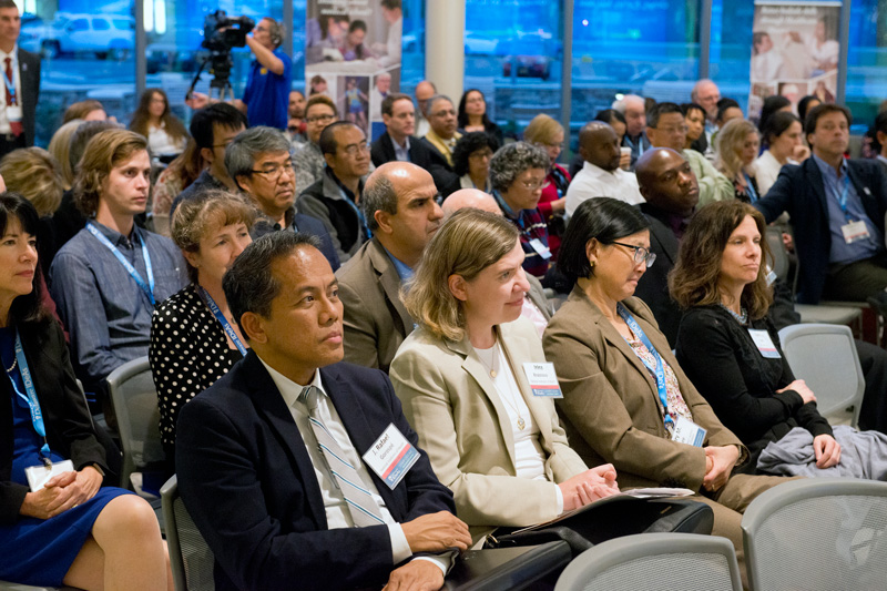 Delaware IDeAs Symposium held in the North Atrium of the Health Sciences Complex. Dr. Charles Riordan, Vice President for Research, Scholarship and Innovation, UD, Senator Carper video message, Dean Kathy Matt, Jon R. Lorsch, Director National Institute of General Medical Sciences (NIGMS) NIGMS Programs and Priorities, Susan Gregurick, NIH Associate Director for Data Science NIH Data Science: Plan and Implementation spoke.