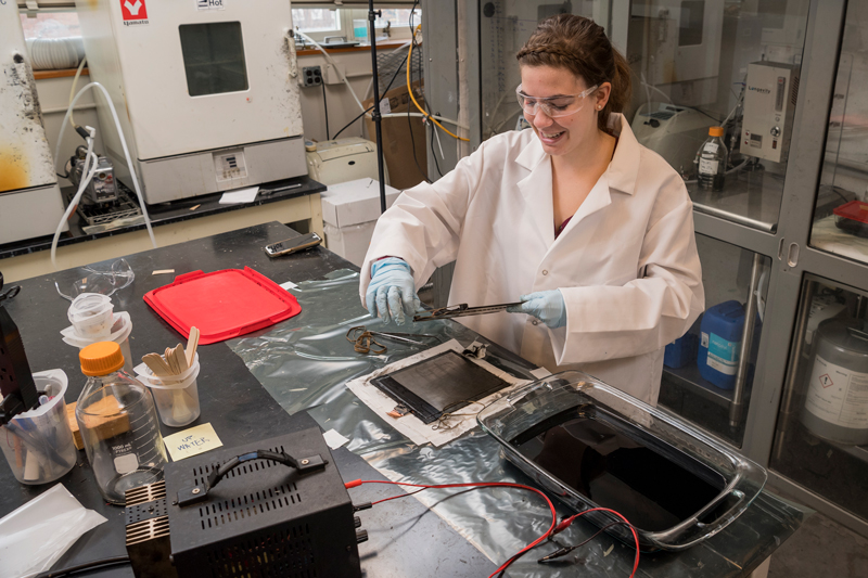 Many people spend years or even decades searching for their calling, but Colleen Murray was only 12 years old when she discovered her passion for materials engineering. She was fascinated by the surprisingly strong materials, such as fiberglass and carbon fiber laminates, that she was given to build a miniature bridge during a University of Delaware K-12 Engineering summer camp.