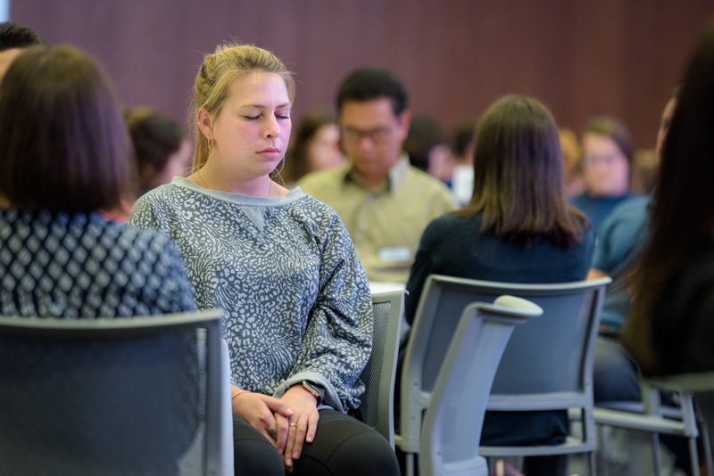 College of Health Sciences Interprofessional Training in Empathy, Affect, & Mindfulness (I-TEAM) is a new interdisciplinary program primarily for first-year graduate students in UD’s College of Health Sciences. The program is the first of its kind in the country, combining online lectures and in-person small group work to teach and engage students from a variety of health professions in the science and experience of empathy, emotions, and mindfulness.