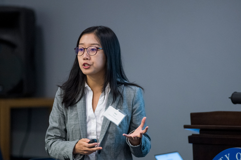Lerner College holds it’s IFSA (Institute for Finacial Services Analytics) in Clayton Hall, November 8th, 2019 on ‘Machine Learning in Financial Services’.  Haici Zhang gives her talk on “A Bayesian Dynamic Network Model with an Application ot Predict Bank Trading Relationship and Exonomic Uncertainity Index”.