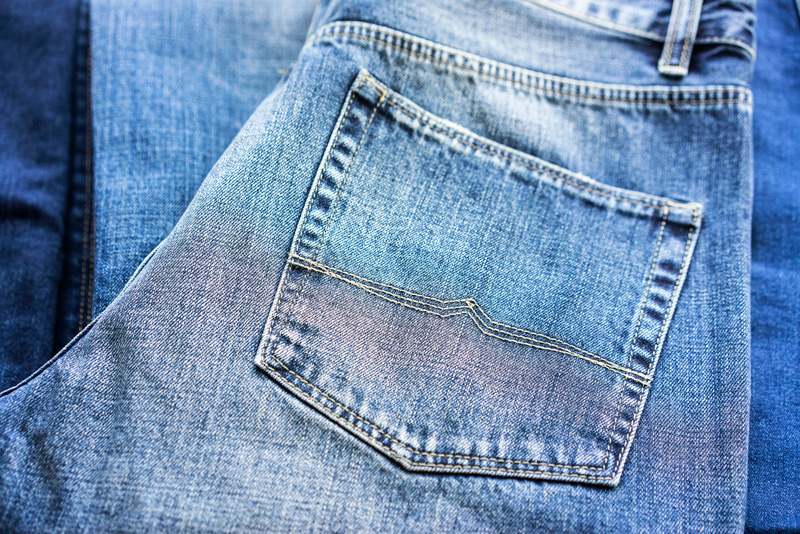 Back pocket stitch detail on women's jeans