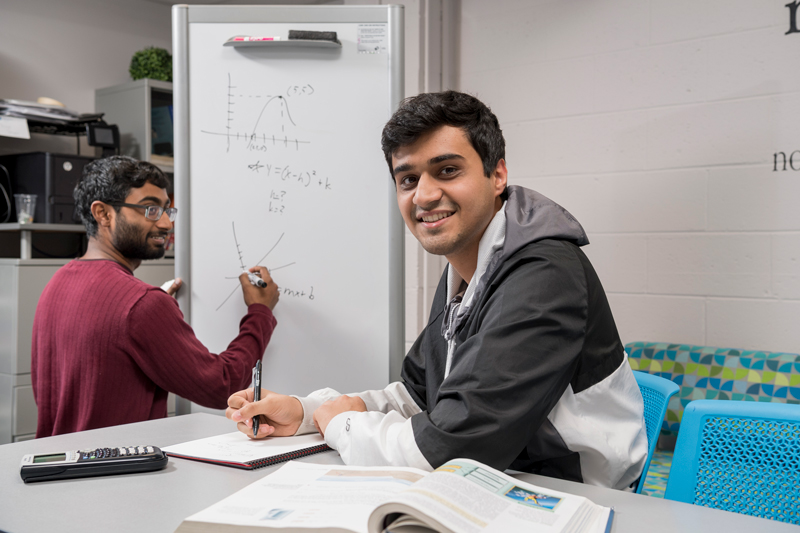 Office of Academic Enrichment - Shahzaib Masood Shahzaib Masood receives tutoring services from the Center for Academic Sucess through his tutor Ahlad Neti, January 13th, 2020.
