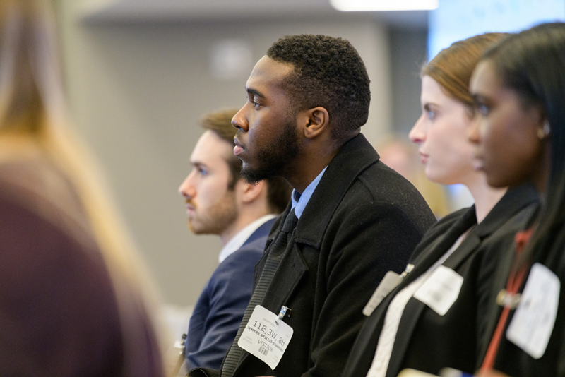 Students on a Communications sponsored and organized "Career Trek" to New York City had the opportunity to visit 30 Rockefeller Plaza -  the headquarters of NBC, the New York facilities of NBC Studios, and NBCUniversal Cable. While there students had the opportunity to talk to a panel of UD alumni who work for NBCUniversal.