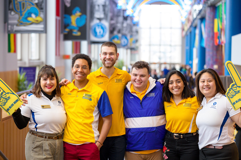 First year, transfer and international students and families get together for New Student Orientation (NSO) lunch and resource fair at Trabant on February 7th, 2020. Orientation Leaders and families enjoyed UDairy Creamery ice cream and learned about campus life.