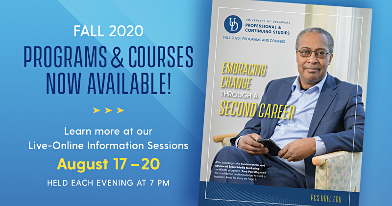 UD Fall 2020 Professional and Continuing Studies catalog
