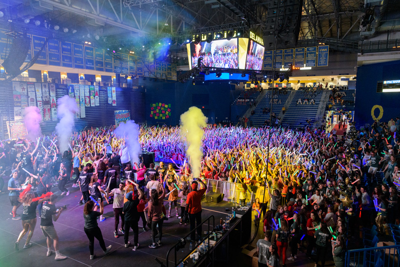UDance 2019 held in the Bob Carpenter Center arena and supporting the Andrew McDonough B+ Foundation which provides financial support to families with children fighting cancer, promotes pedatric cancer research, and advocates for awareness and funding to fight cancer.