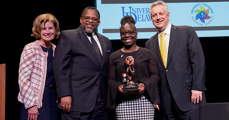 "The Defamation Experience" headlined the University of Delaware’s annual Louis L. Redding Lecture on Tuesday, March 3, 2020 at 5:30 p.m. in Mitchell Hall. 

The three-part experience features a live performance of "Defamation,” a riveting courtroom drama by award-winning playwright Todd Logan that explores the highly charged issues of race, class, religion, gender and the law. The premise is a civil suit in which an African American business owner is suing a Jewish real estate developer for defamation. The twist: the audience is part of the performance, playing the jury in the case. A facilitated discussion followed the show.