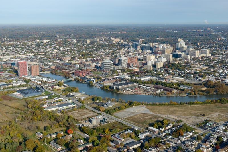 Aerials of Main Campus and surrounding points of interest in Newark and Wilmington DE, on October 24, 2015. - (Evan Krape / University of Delaware)