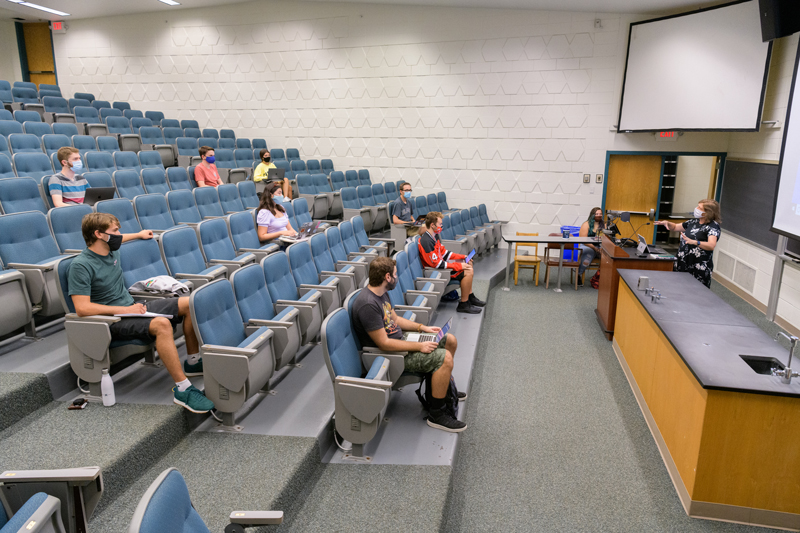 CAS-COMM_324-Electronic_Media_Production-090120 First day of classes for the Fall 2020 semester: Lydia Timmins, Assistant Professor of Communications, kicks off her Fall Semester 2020 class "COMM 324: Electronic Media Production" as a hybrid online and in-person class.