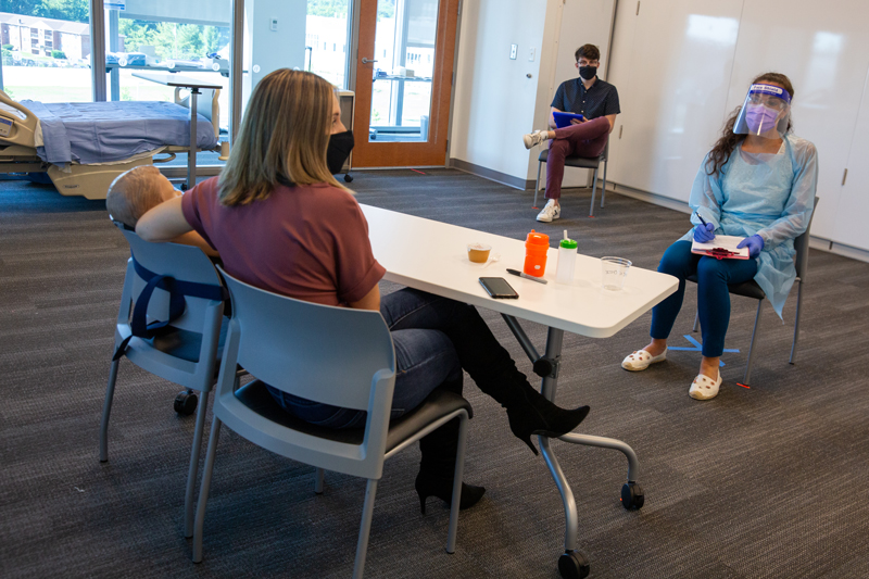 CHS-CSCD_simulation-080520 Communication Sciences & Disorders master’s students participate in a simulation in the Tower at STAR.