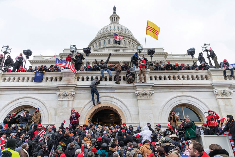 Rioters at the U.S. Capitol on Jan. 6, 2021
