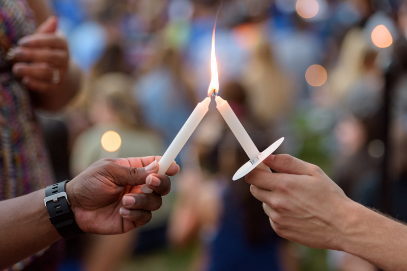 Class of 2020 Twilight Induction Ceremony held on the South Green on August 29, 2016. - (Evan Krape / University of Delaware)