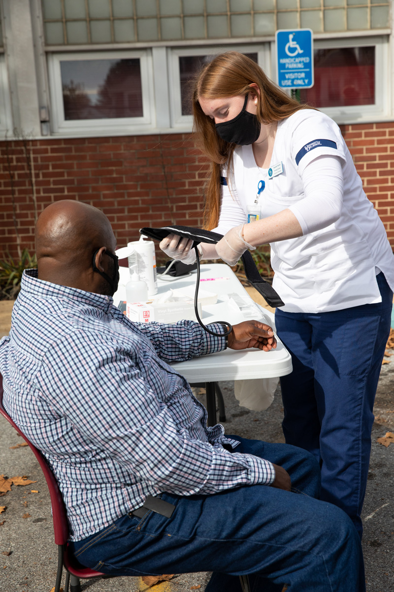 The Mobile Health Program took part in a Claymont community health fair with UD Nursing students on Oct. 24, 2020.

The health fair was sponsored by the DE Breast Cancer Coalition and took place at the Claymont Community Center. Claymont Community Center is one of the Mobile Health Program community partners. University of Delaware and Delaware State University Students were there providing the following screenings:

University of Delaware – Nursing students: Blood Pressure checks, Cholesterol Screenings, Glucose Screenings

Delaware State University – Psychology of Physical Activity students: Motivation Interview, Fitness Screening, Prior week recall, Benefits of exercise, Simple exercises to do at home, Fitness apps, Physical activity resources in Claymont/Wilmington (parks, trails, etc.)