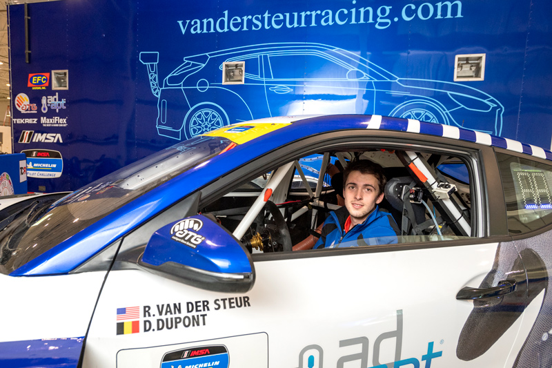 Junior COE student Rory Vandersteur has been able to juggle his studies and his passion for race car driving, something he has done since the age of four. Rory's crew chief, Chris Deely, is also a UD alum. 