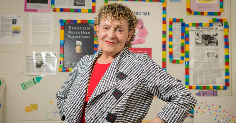 CEHD-Golinkoff_Roberta-Idea_Giant-091919 Environmental and posed photos of Roberta Golinkoff, the Unidel H. Rodney Sharp Chair of the School of Education and a professor in Linguistics & Cognitive Science and Psychological & Brain Sciences.