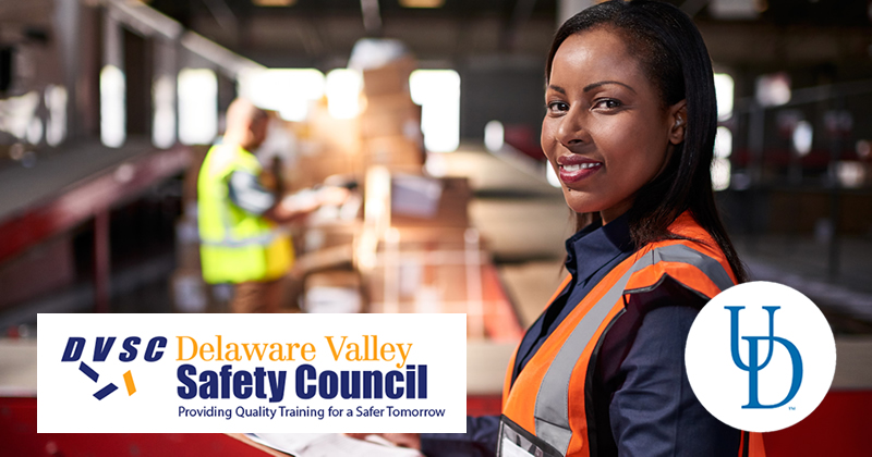 Safety professional standing in a warehouse