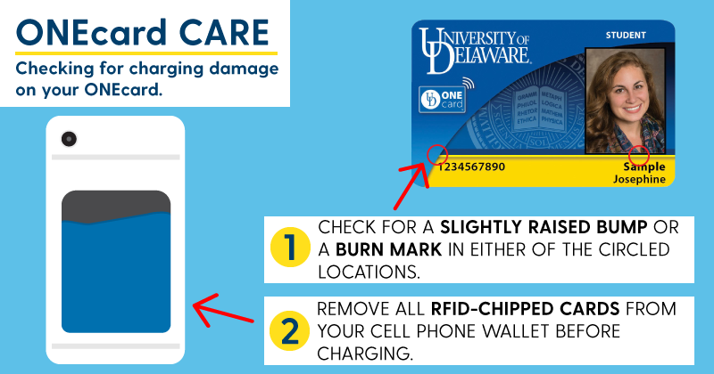 ONEcards that have a raised bump or a burn mark on the lower right or left of the card may have a damaged RFID chip and may not be useable.