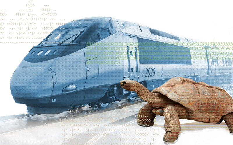 ai image of train and turtle