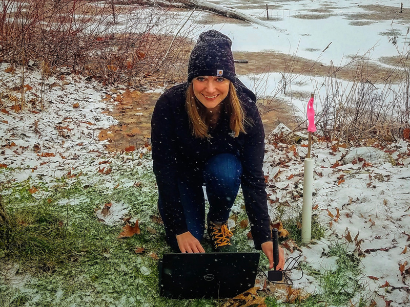 Mary Hingst is a doctoral student focused on water quality along our coastline. She is studying how the water we use for agriculture or for drinking water can become salty, due to sea level rise caused by climate change. Mary Hingst is a doctoral student focused on water quality along our coastline. She is studying how the water we use for agriculture or for drinking water can become salty, due to sea level rise caused by climate change.