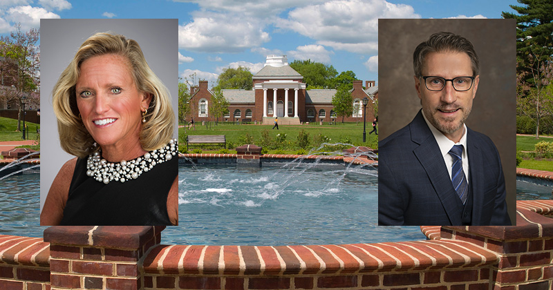 UD graduates Claire DeMatteis (left) and Mark Holodick serve in high-ranking positions in the Delaware state government. DeMatteis is the Secretary of the Department of Human Resources. Holodick is the Secretary of the Department of Education.