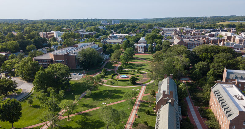 Aerial image of UD campus