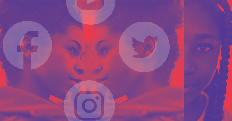 Photo illustration of the impact of social media on the self image of Black women