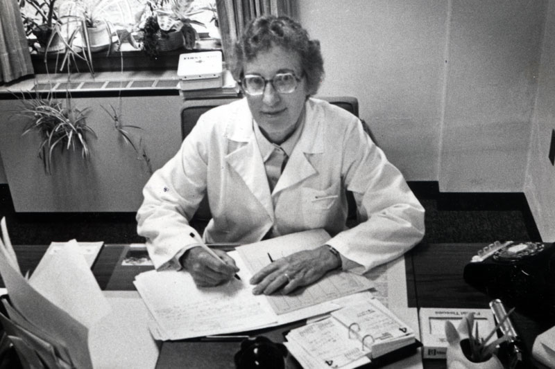 Louisa Mankin at her desk