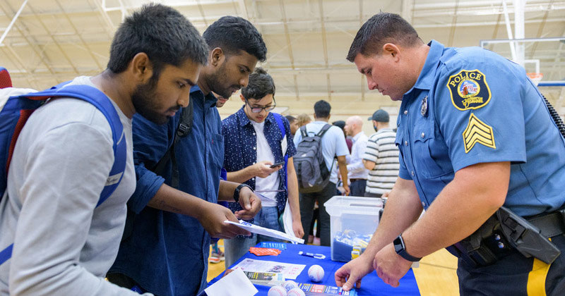 UD Police officers participate in graduate student orientation