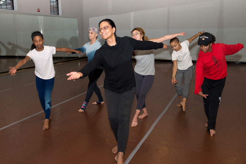 Lynnette Overby leading a dance rehearsal