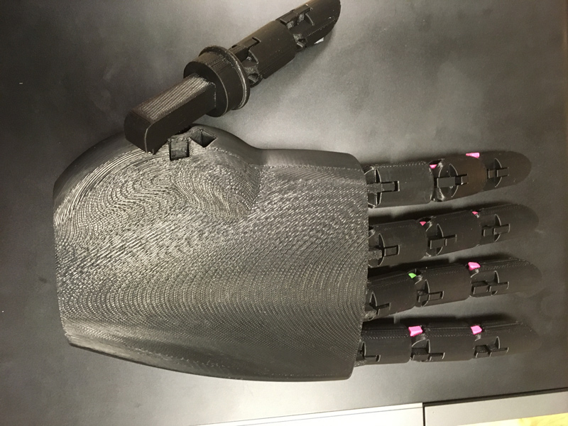 This 3D-printed prosthetic hand for children was created by University of Delaware students as part of the College of Engineering’s Capstone Design Program. The program challenges senior engineering students to design, build and create a solution to an engineering challenge posed by an industry sponsor. This 3D-printed prosthetic hand for children was created by University of Delaware students as part of the College of Engineering’s Capstone Design Program. The program challenges senior engineering students to design, build and create a solution to an engineering challenge posed by an industry sponsor.