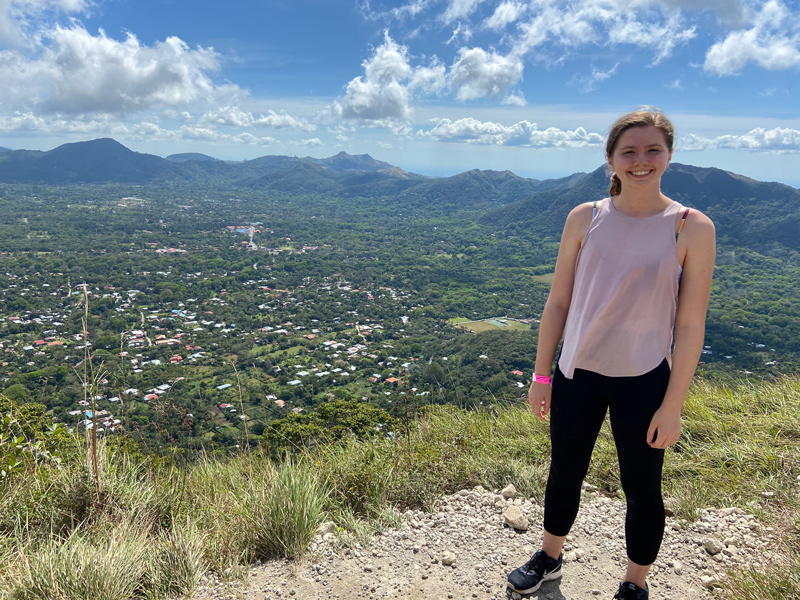 Dana Wilkins, a Delaware Diplomat and senior biomedical engineering major, learned in a UD workshop on ethical storytelling about the importance of thoughtful social media posting while abroad, and she carried this lesson with her on a service-learning trip to Panama. (She is pictured there in this photo.) While volunteering at an orphanage, she felt tempted to post a photograph of the children to her Instagram account, but this, she had learned, would be exploitative. “In the moment, it is easy to think, ‘Oh this is a great photo op.’ But you need to take a minute and remember why you’re there — it is not to portray yourself as a savior.”