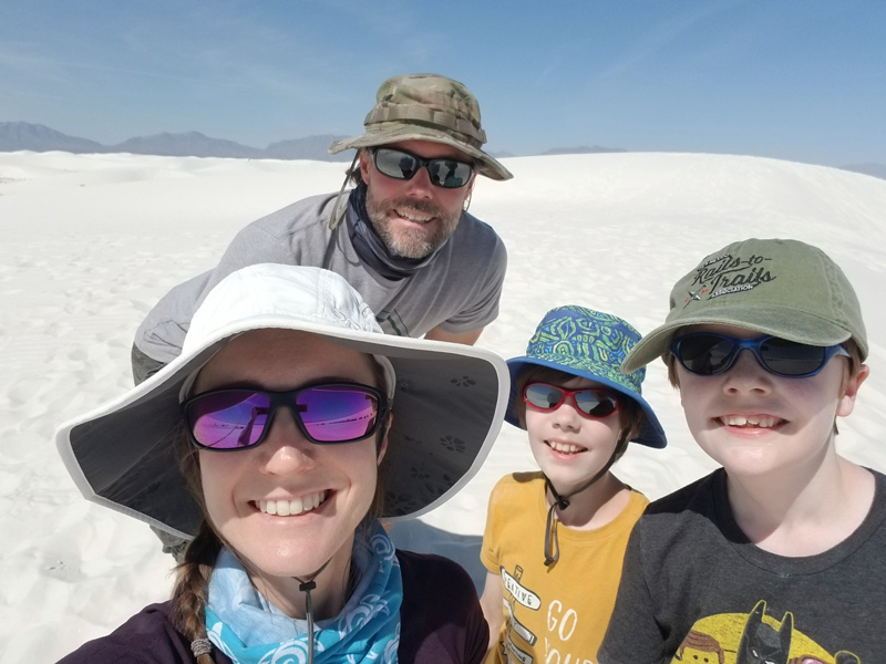 Foregoing convention to embrace life on the open road requires a great deal of planning and sacrifice, but also a great sense of fun. Case in point: the Willard family’s experience rolling down 40-foot dunes in New Mexico’s White Sands National Park. 