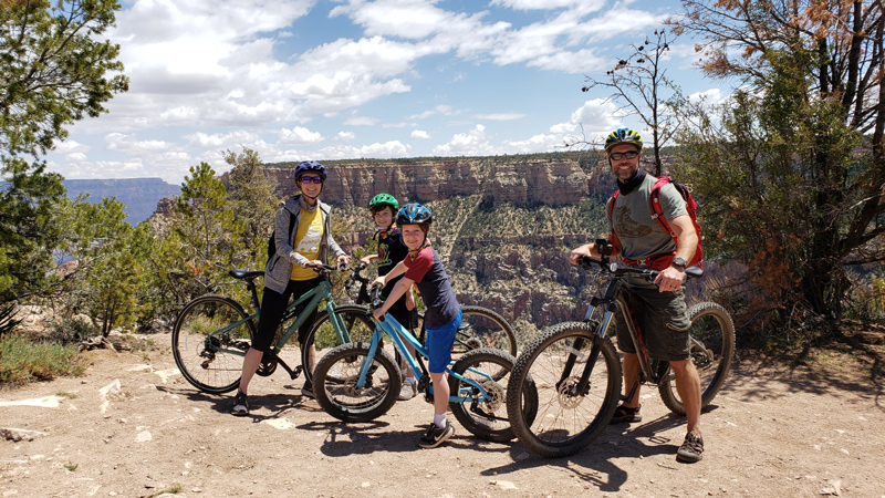 The Willard family biked the South Rim of the Grand Canyon while adventuring around America.