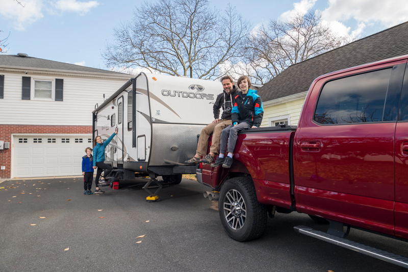 OCM - RV Family Willard's - Double Dels - 112921 UD alumni Rose and Glynn Willard gave up their 4,000-square-foot home and a successful business to travel the country with their two young boys in a pickup truck and recreational trailer. Since they set off in February of 2020, they have seen 31 states and added 16,000 miles to their odometer.