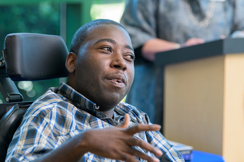 Without assistive technology, says Emmanuel Jenkins, "the idea of me fully participating in my education, in my employment, would not be possible.”
