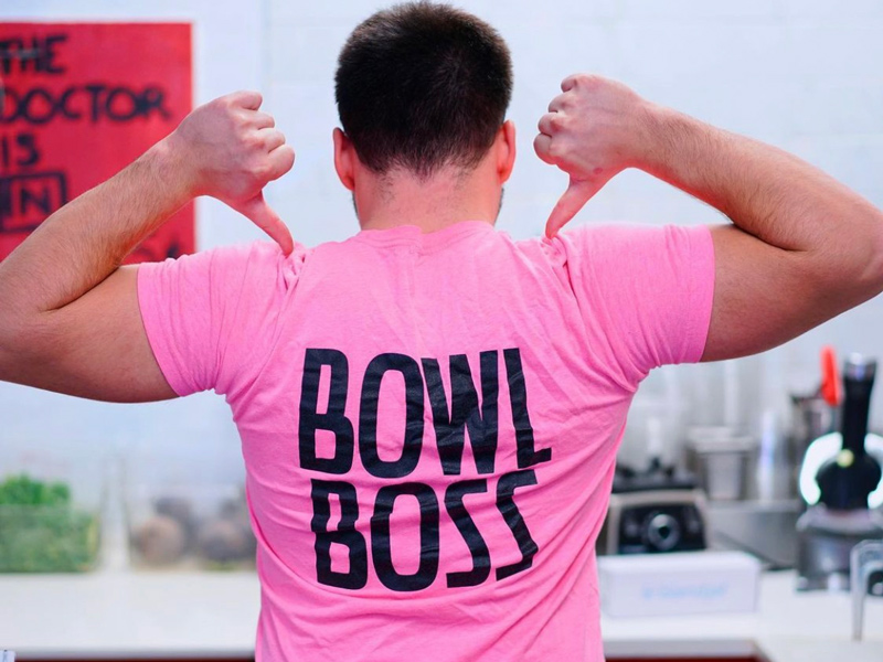 UD student Ben Quinutolo shows off his T-shirt that says "Bowl Boss" on the back. He is a senior food science major with a concentration in operations and management. UD student Ben Quinutolo is a senior food science major with a concentration in operations and management.